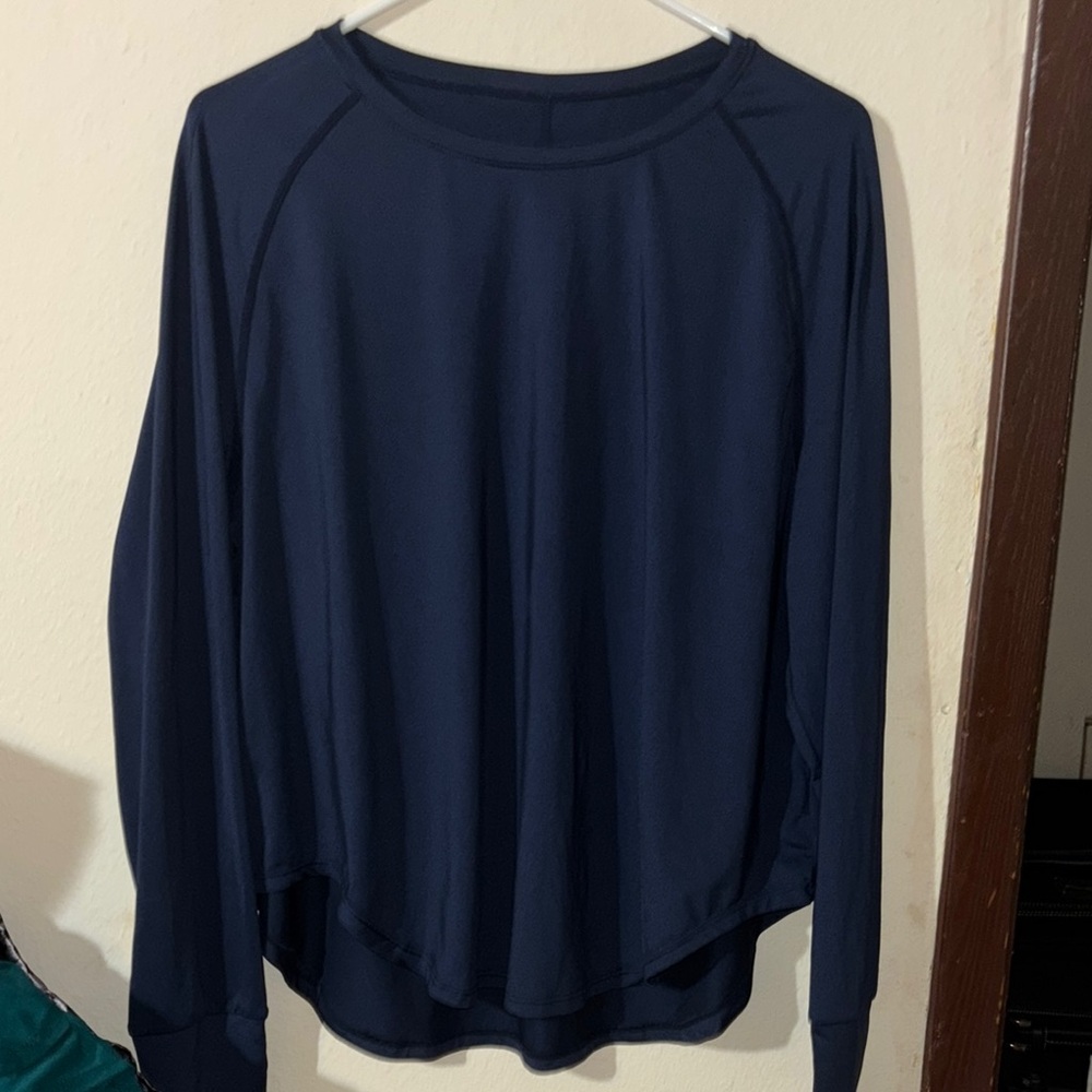 Women's Navy Blue Long Sleeve Top